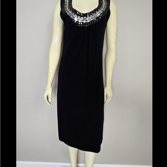Tory Burch Black dress with Beaded Neckline - Picture 3 of 4